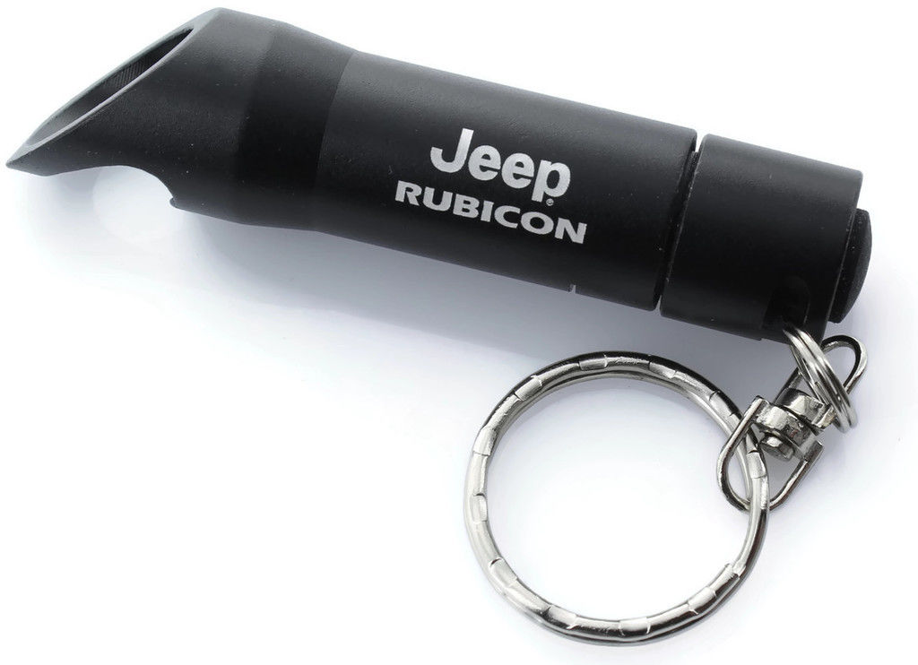 Black Jeep Rubicon Mini Flashlight LED Bottle Opener Key Chain - Click Image to Close